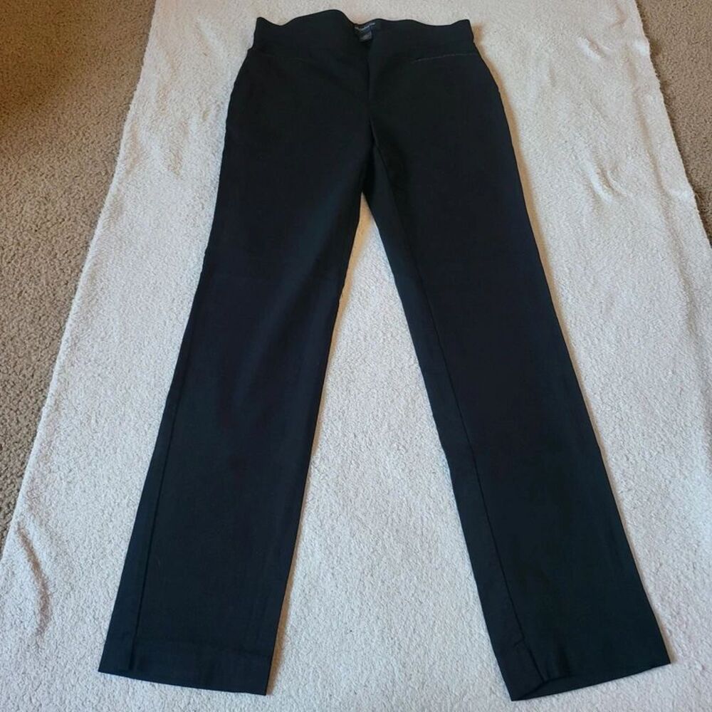 Liz Claiborne Women's Black Straight-leg Pull-On Dress Classic Pants Size S